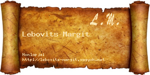 Lebovits Margit névjegykártya